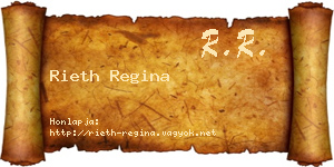 Rieth Regina névjegykártya